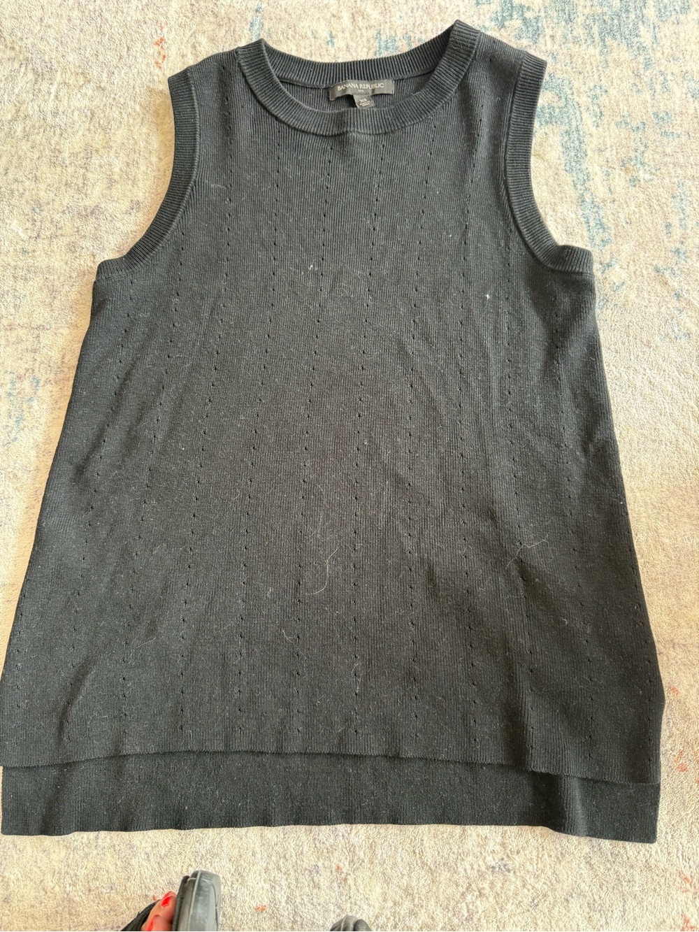 Sleeveless Black Knit Tank Top by Banana Republic